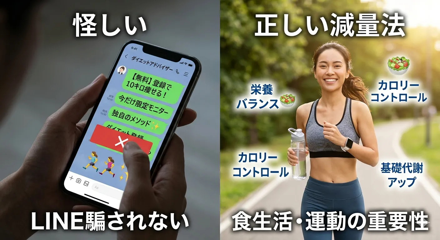 ダイエットLINEは怪しい?詐欺の手口と本気で痩せるための正攻法