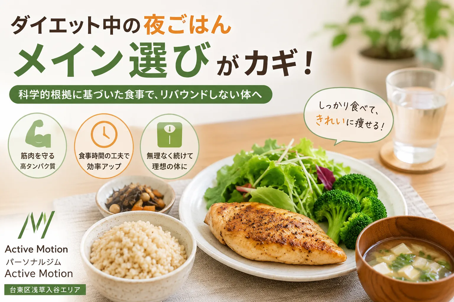 リバウンドを防ぐ夜ごはんの選び方をパーソナルジムが解説