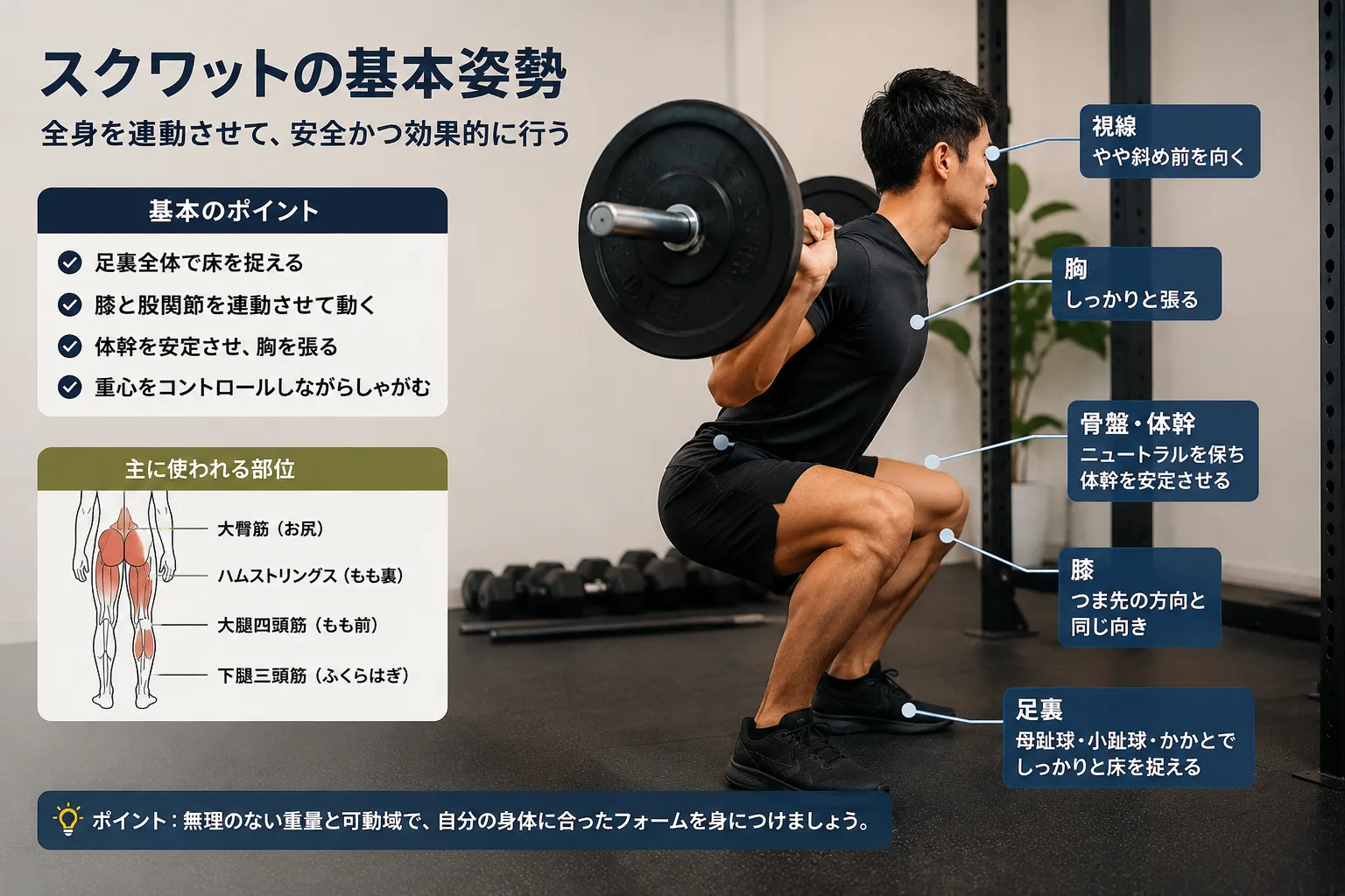 スクワットで腰が痛くなる原因とは？フォーム以外の3つの理由